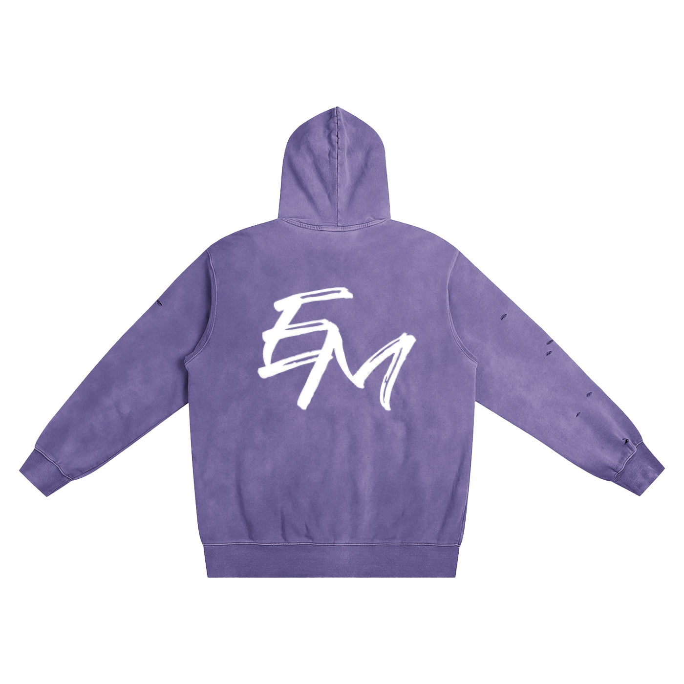 ‘EM’ Distressed Hoodie