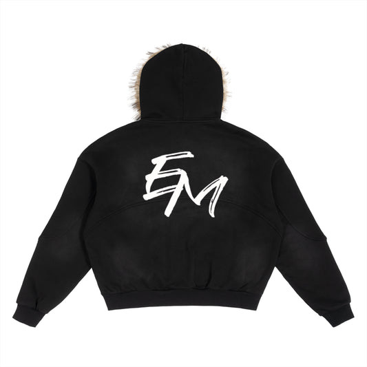‘EM’ Fur Hoodie