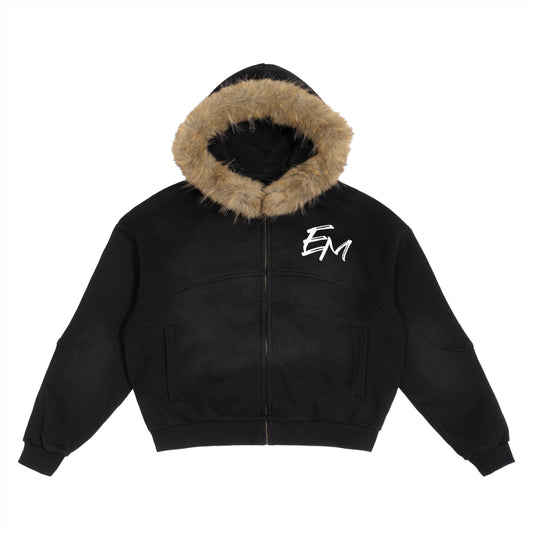 ‘EM’ Fur Hoodie