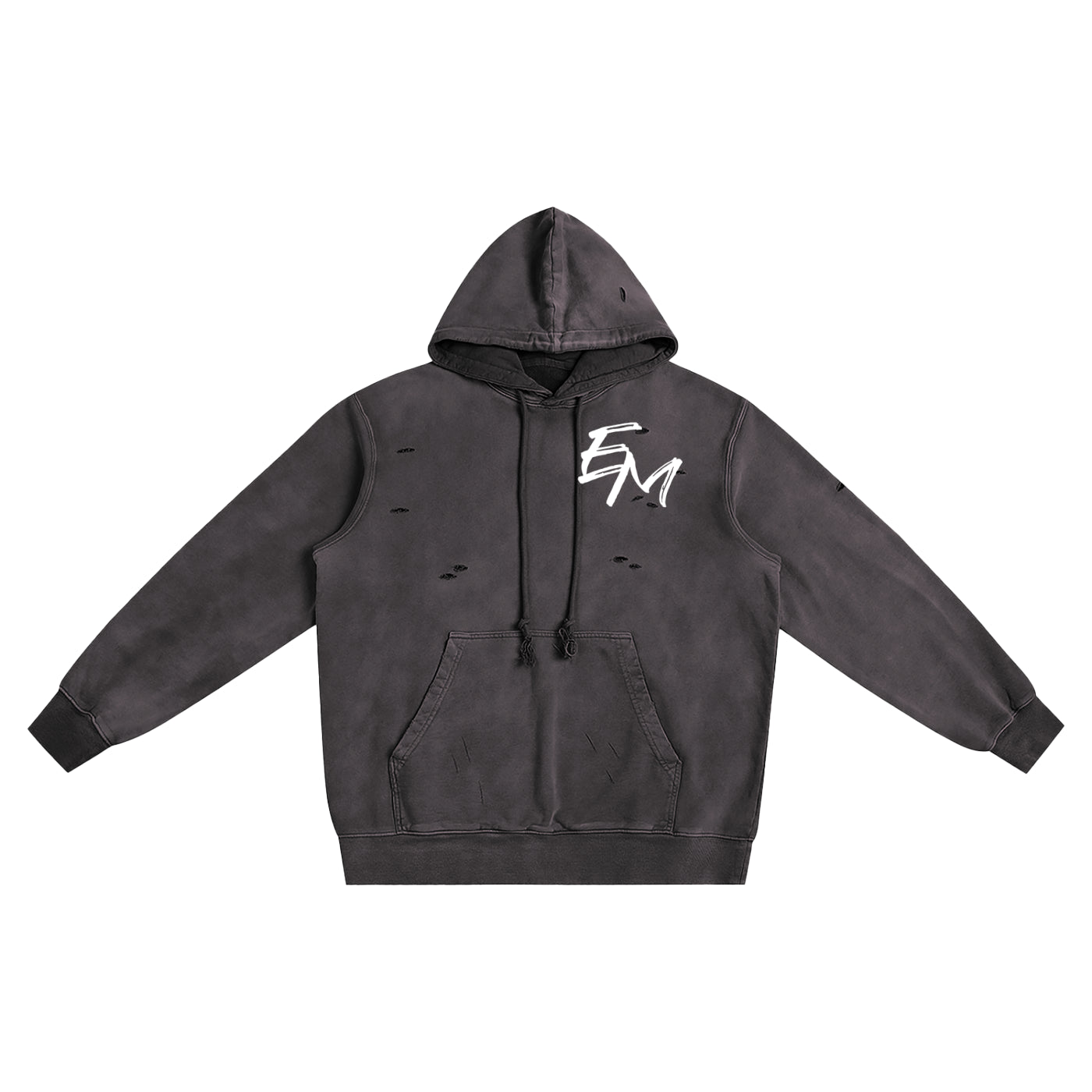 ‘EM’ Distressed  Hoodie