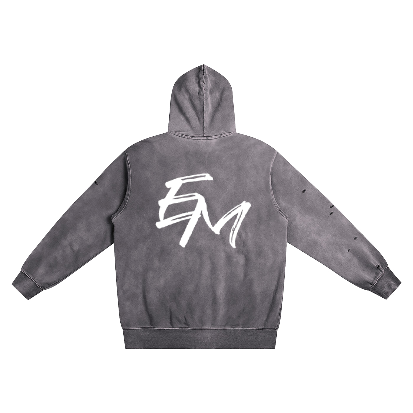 ‘EM’ Distressed  Hoodie