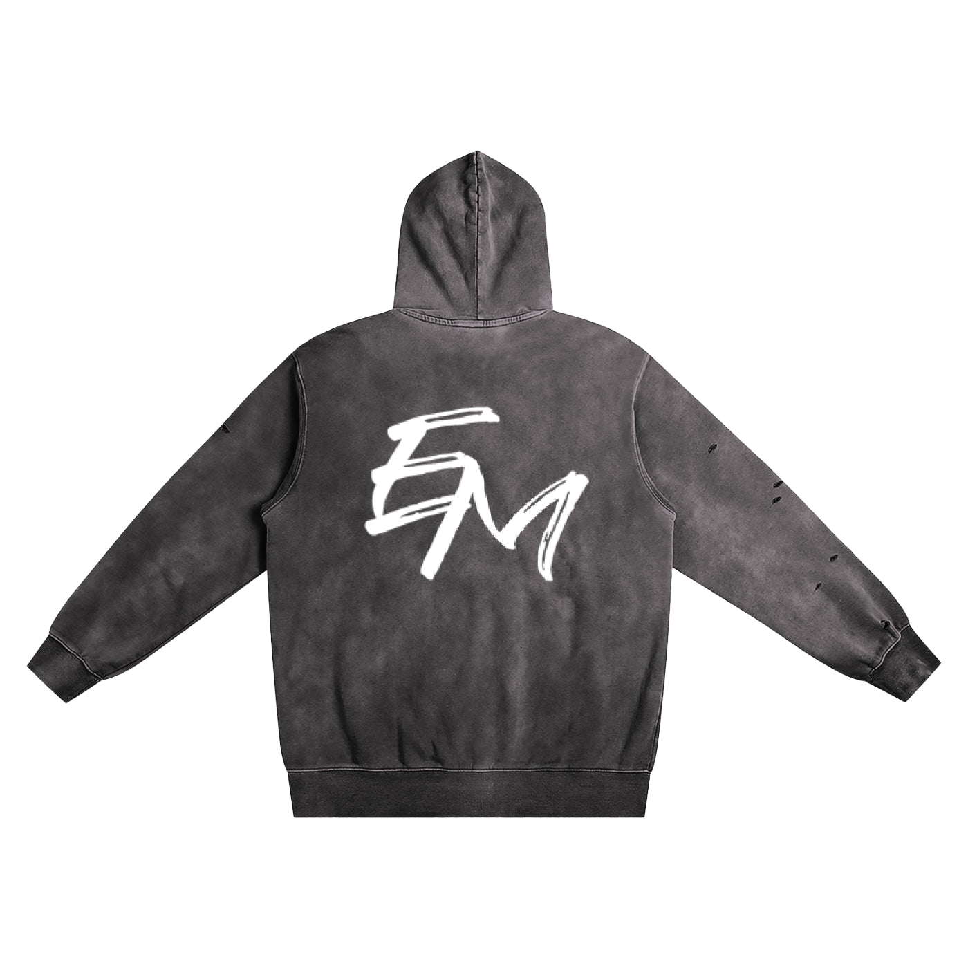 ‘EM’ Distressed  Hoodie