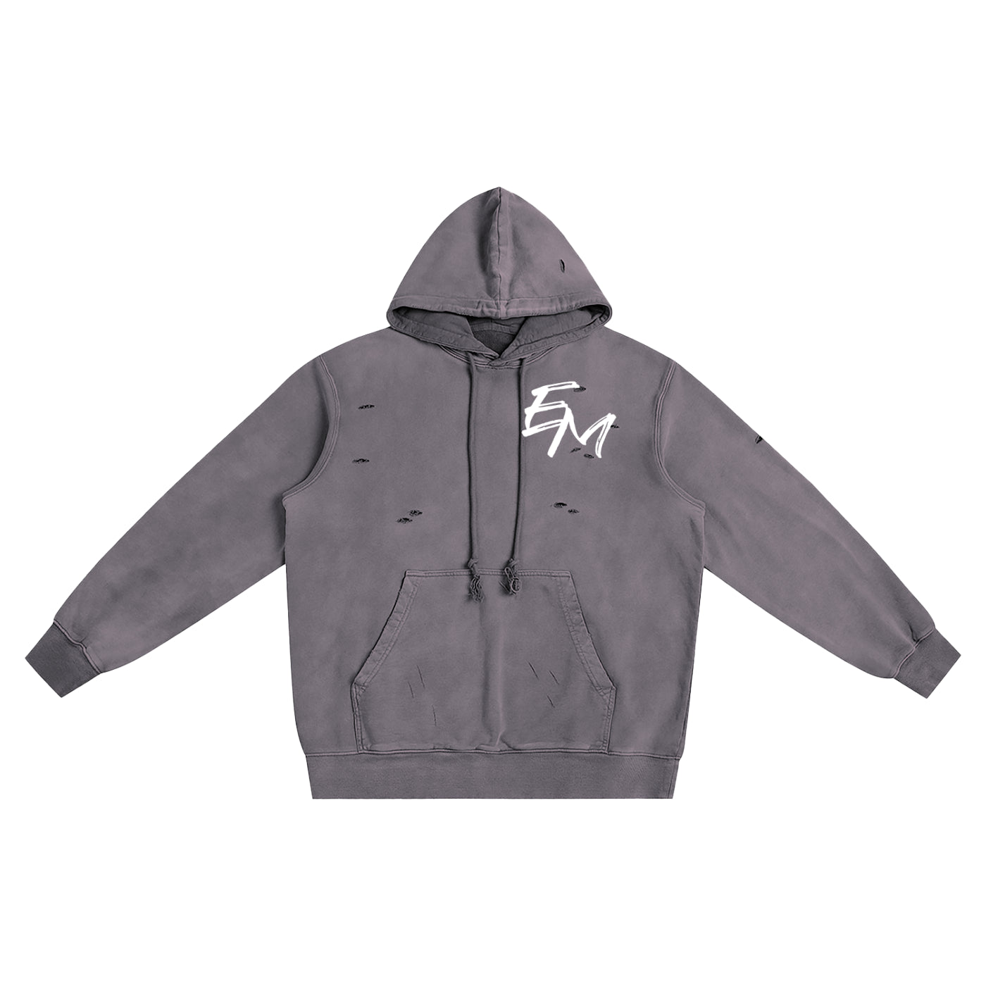 ‘EM’ Distressed  Hoodie